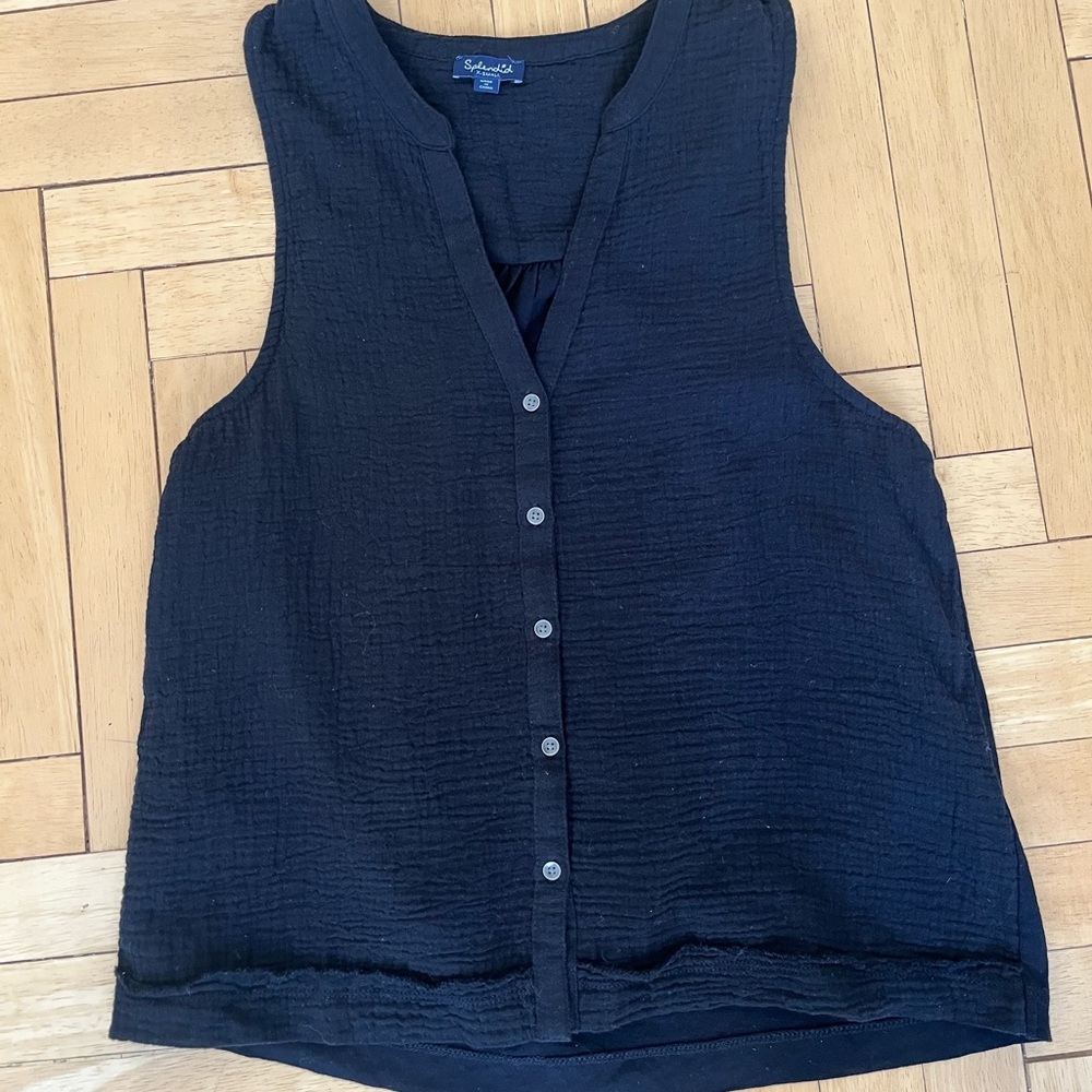 Splendid Black Textured Sleeveless top sz XS